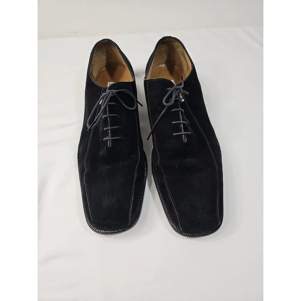 Moreschi Men's Black Suede Oxford/ Loafers Shoes - Made In Italy-US 14